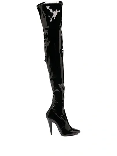 Saint Laurent Thigh-high Boots In 黑色