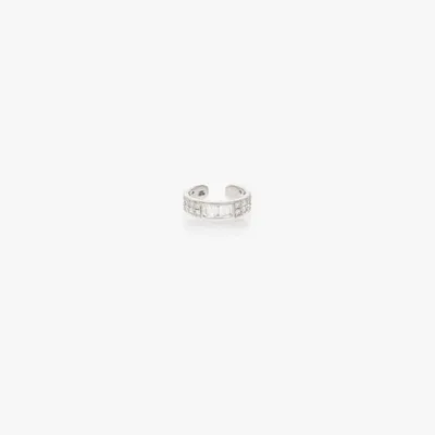 Anita Ko 18kt White Gold Baguette Diamond Ear Cuff In Silver