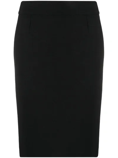 Paule Ka Plain Pencil Skirt In Black