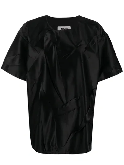 Maison Margiela Crinkled Oversize Top In Black