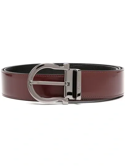 Ferragamo Gancini-buckle Reversible Belt In Brown