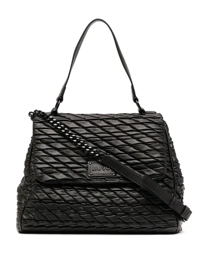 Liu •jo Quilted Top Handle Tote Bag In Black