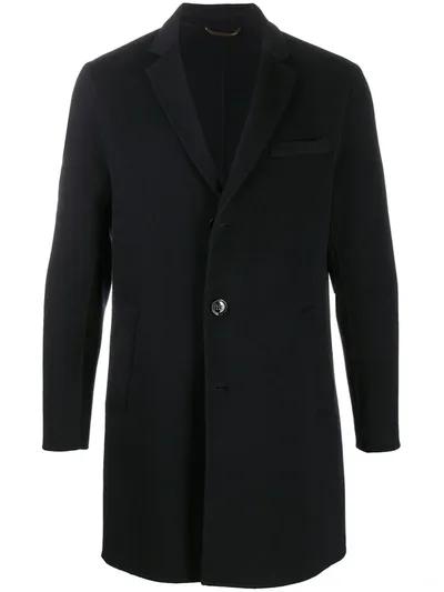 Paltò Enzo Single-breasted Wool Coat In Blue