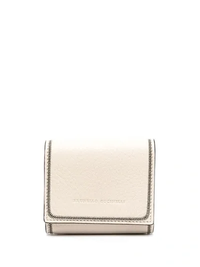 Brunello Cucinelli Studded Wallet In Neutrals