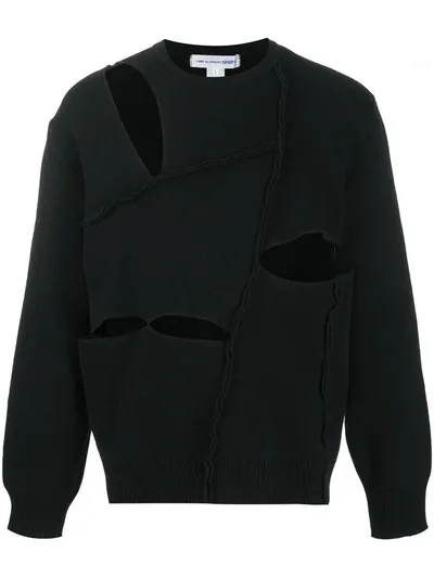 Comme Des Garçons Shirt Cut Up Long-sleeve Jumper In Black