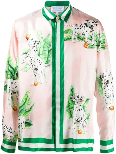 Casablanca Dalmatian Print Buttoned Shirt In Pink