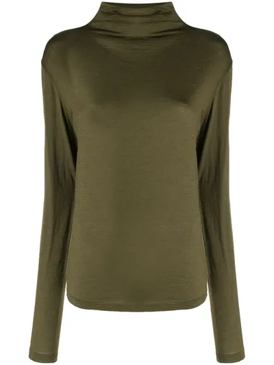 Aspesi Roll Neck Jumper In Green