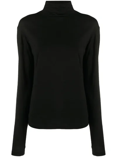 Aspesi Roll Neck Jumper In Black