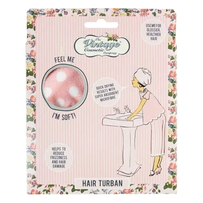 The Vintage Cosmetic Company Hair Turban - Pink Polka Dot