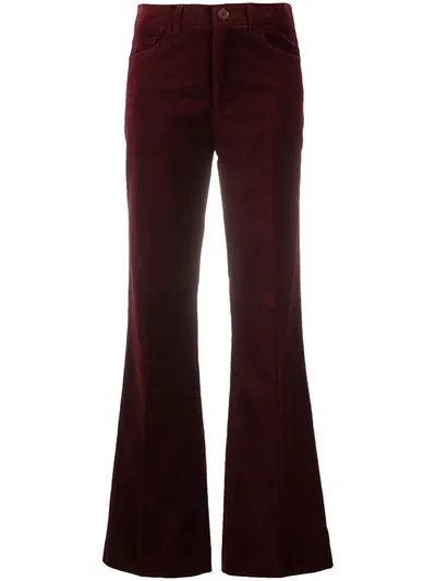 Zadig & Voltaire Flared High-rise Trousers In Red