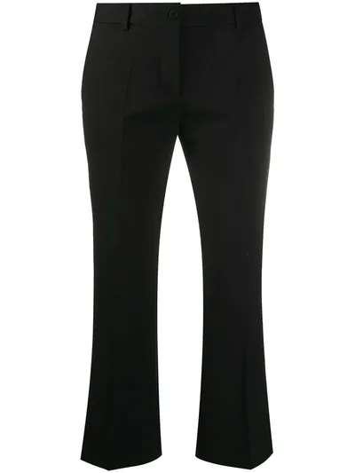 Alberto Biani Classic Cropped Trousers In 90 Black