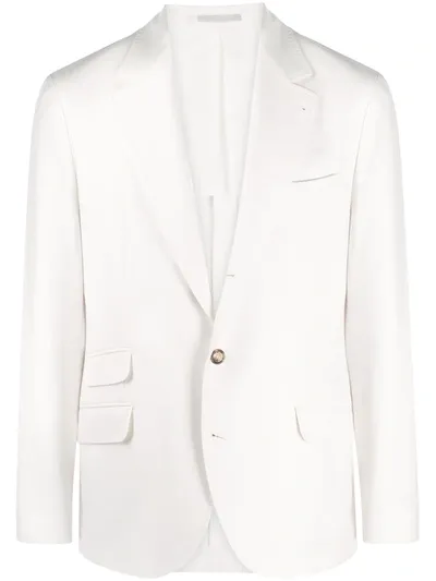 Brunello Cucinelli Tailored Single-breasted Blazer In White