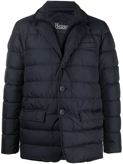 Herno Padded Layered Jacket In Blue