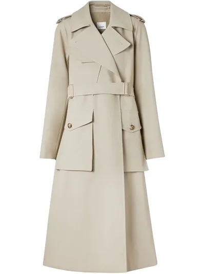 Burberry Tielocken Belted Coat In Grey