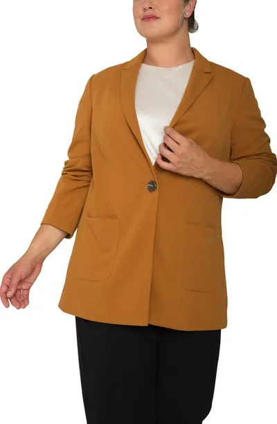 Standards & Practices Dorothy Boyfriend Jacket In Dark Mustard