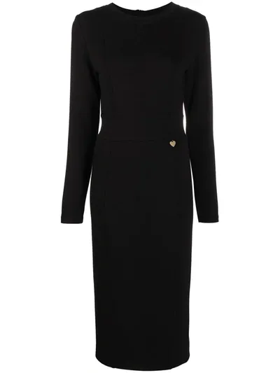 Twinset Knitted Midi Dress In Black