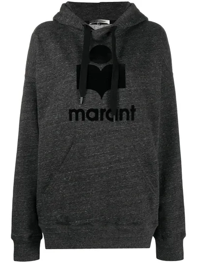 Isabel Marant Oversized Logo Print Hoodie In Grey