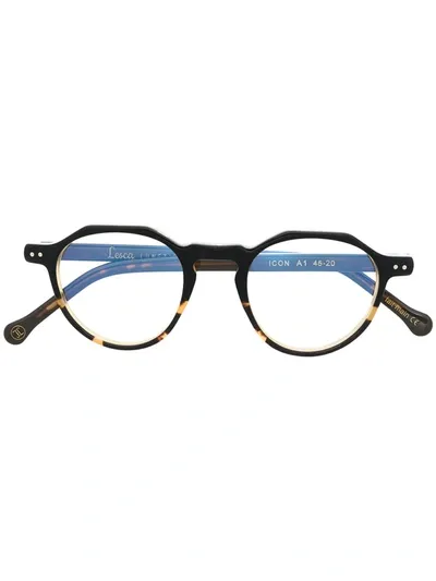 Lesca Icon Round-frame Glasses In Black