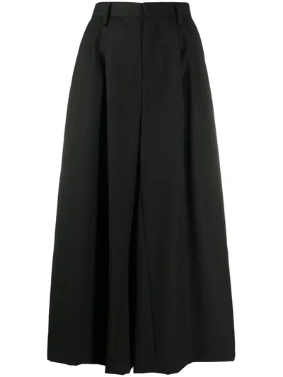 Comme Des Garçons Panelled Wide-leg Trousers In Black