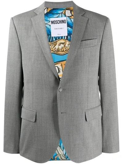 Moschino Classic Blazer In Grey