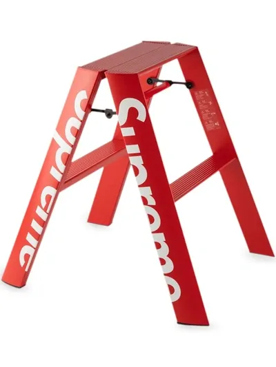 Supreme X Lucano Logo-print Step Ladder In Red