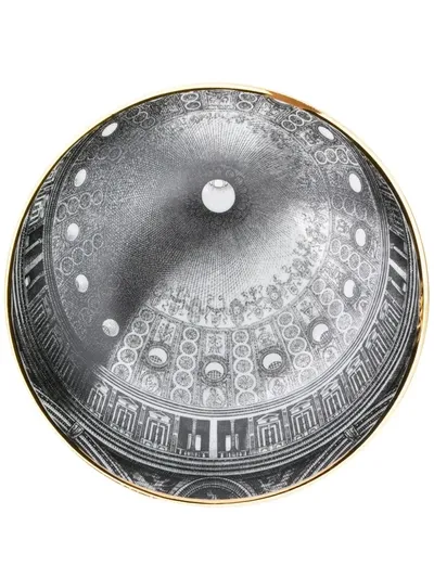 Fornasetti Cupole D'italia-print Wall Plate In Black