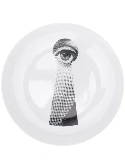 Fornasetti Lina Cavalieri-print Wall Plate In White