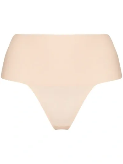 Spanx Undie-tectable High-rise Smoothing Thong In Powder