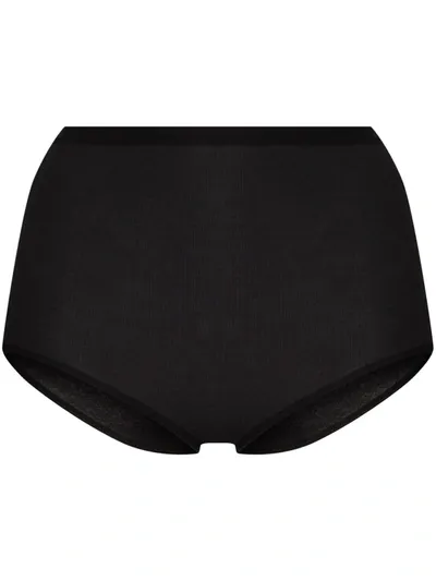 Baserange Bell High Waist Organic Cotton Briefs In Schwarz