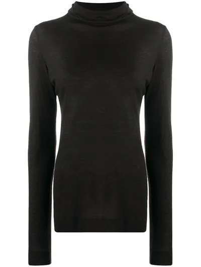 Alysi Roll Neck Fitted Jumper In Black