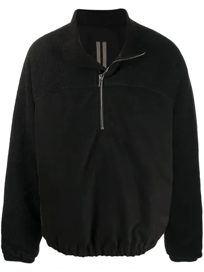 Rick Owens Drkshdw Fleece Panel Windbreaker In Black