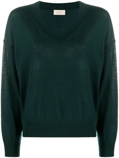 Altea Rib-trimmed Virgin Wool Jumper In Green