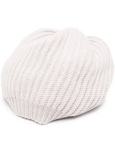 Gentry Portofino Knitted Cashmere-blend Beanie In Grey