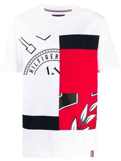 Tommy Hilfiger Split-logo T-shirt In White