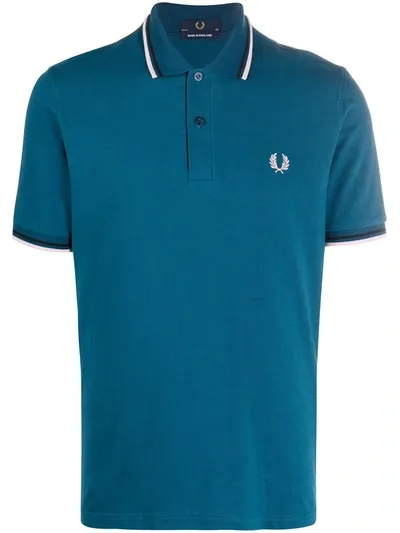 Fred Perry Short-sleeved Piquét Polo Shirt In Blue