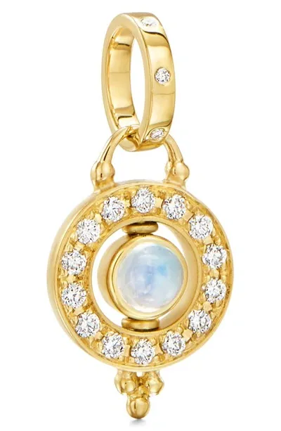 Temple St Clair Women's Celestial 18k Yellow Gold Moonstone & Diamond Mini Orbit Pendant