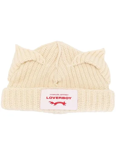 Charles Jeffrey Loverboy Chunky Knit Beanie In White