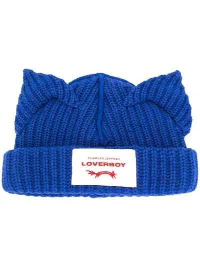 Charles Jeffrey Loverboy Chunky Knit Beanie In Blue