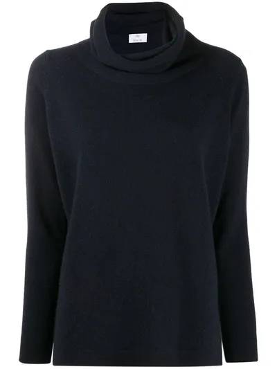 Allude High Neck Cashmere Jumper In Blue