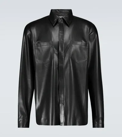 Nanushka Black Vegan Leather Declan Shirt