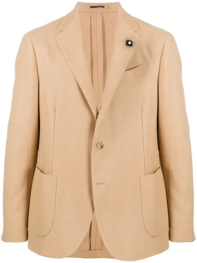 Lardini Tailored Single-breasted Blazer In Neutrals