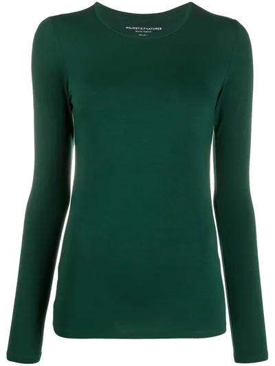 Majestic Casual Long-sleeve Top In Green