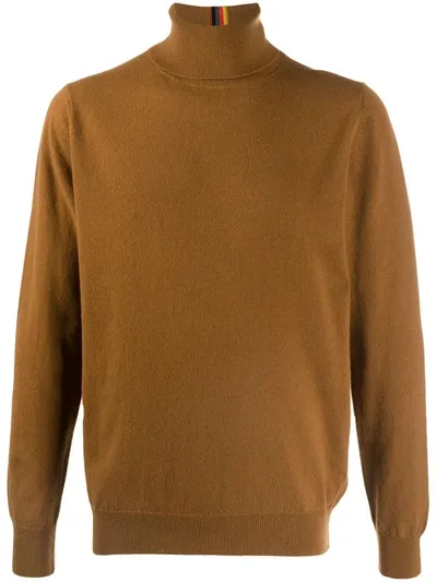 Paul Smith Roll-neck Cashmere Jumper In Brown