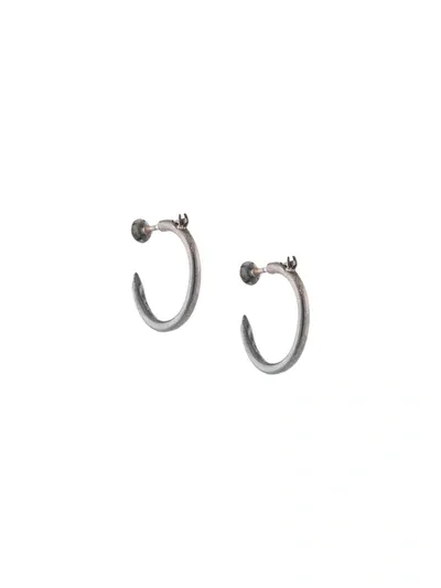 Guidi Nail Hoop Earrings In Grey