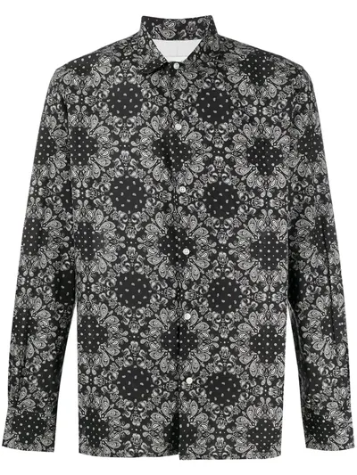 Officine Generale All-over Print Shirt In Black