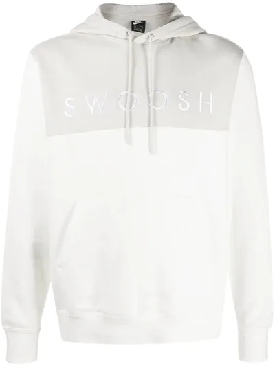 Nike Swoosh-embroidered Hoodie In White