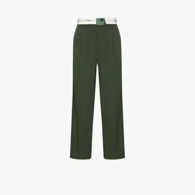 Ambush Folded Waist Tapered Trousers In Green