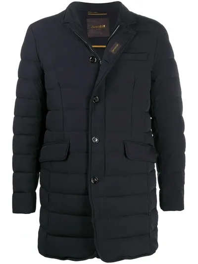 Moorer Mid-length Padded Coat In Blue