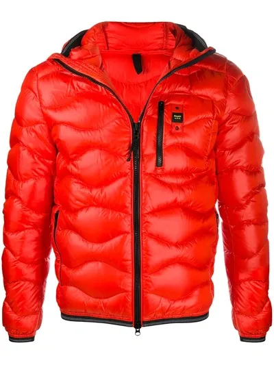 Blauer Padded Zip-up Down Jacket In Orange