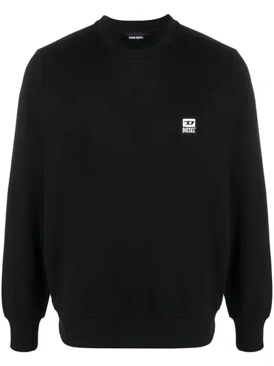 Diesel S-girk-k12 Logo Sweatshirt In Black